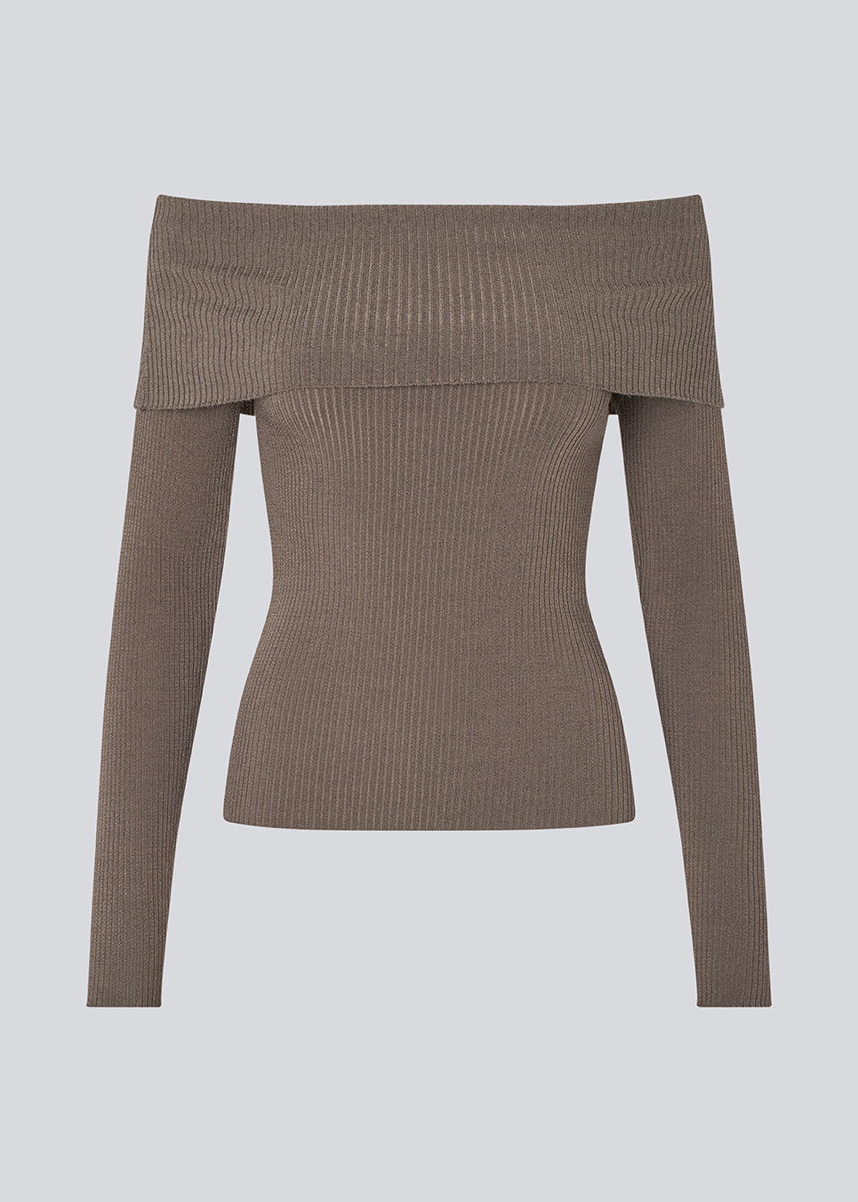 Ribstrikket top i stretchy kvalitet. GaryMD top har en tætsiddende facon med lange ærmer og off shoulder udskæring med ombukket detalje.