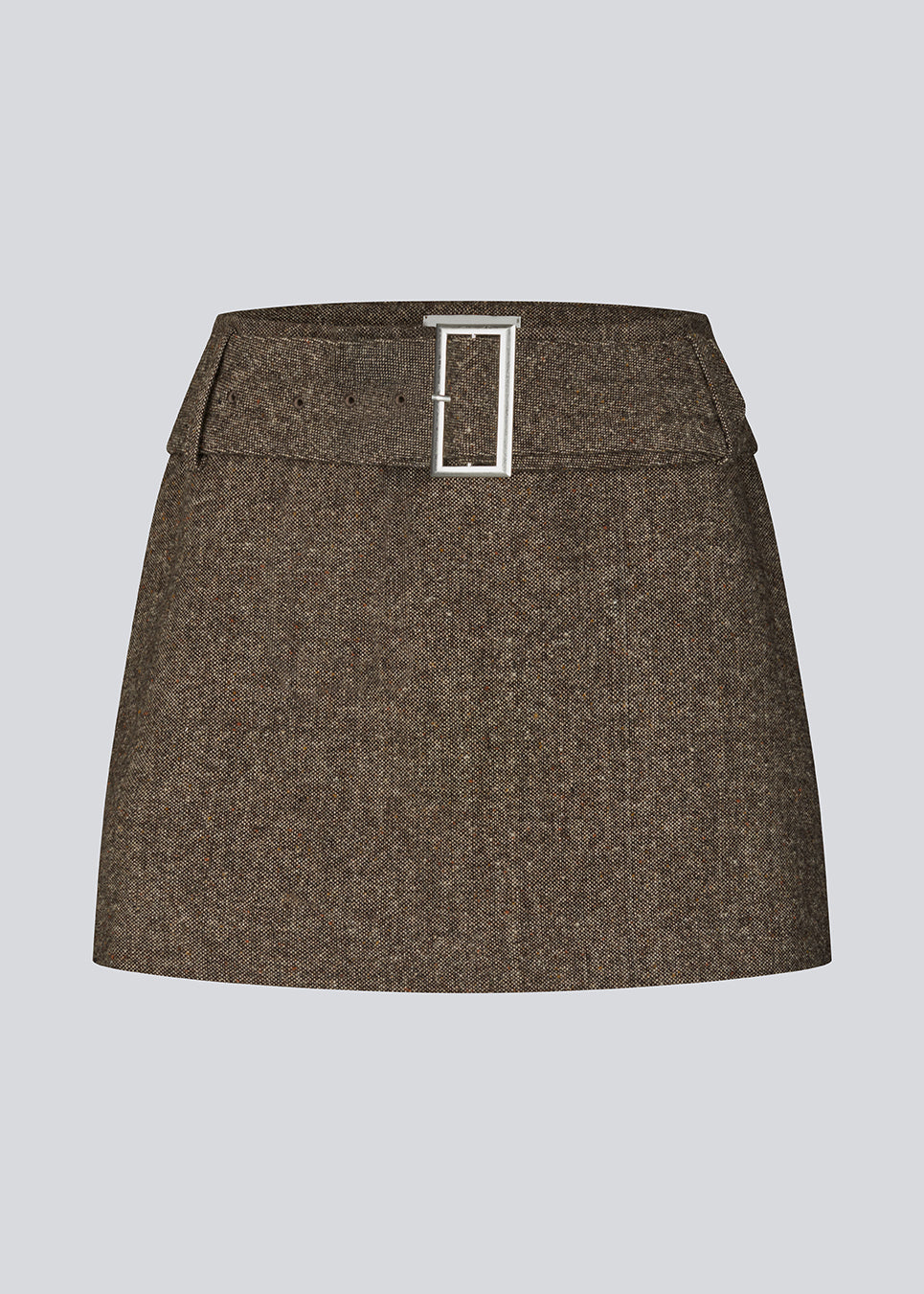 Miniskirt i uld. Rockymd skirt har et bredt bælte med et dekorativt bæltespænde, der giver den et cool og edgy udtyrk.