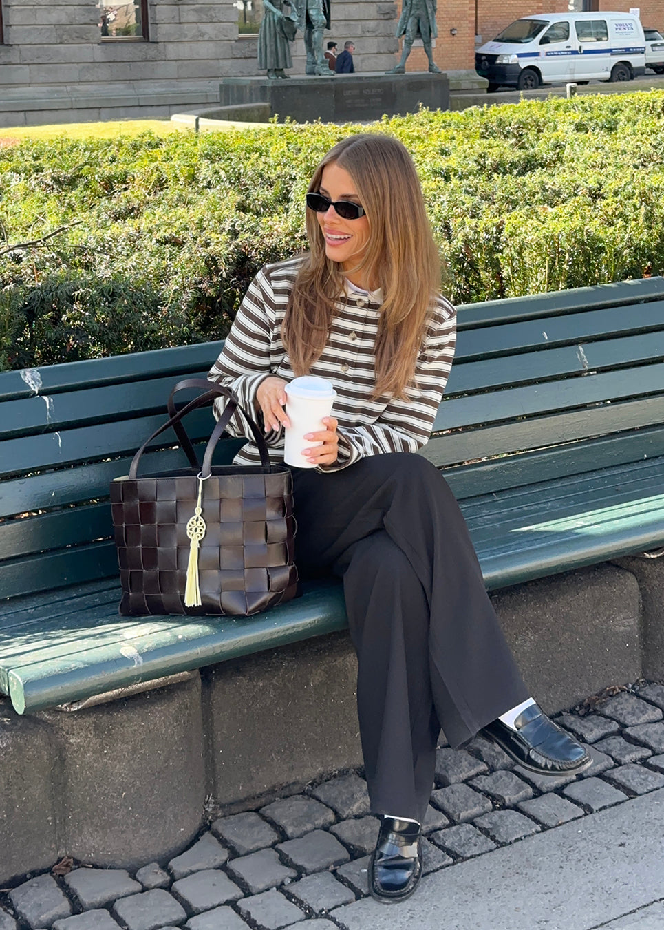 Typemd LS polo - Chocolate Chip Stripe