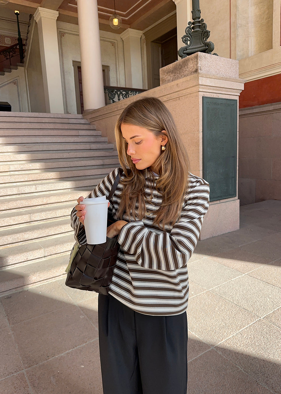 Typemd LS polo - Chocolate Chip Stripe