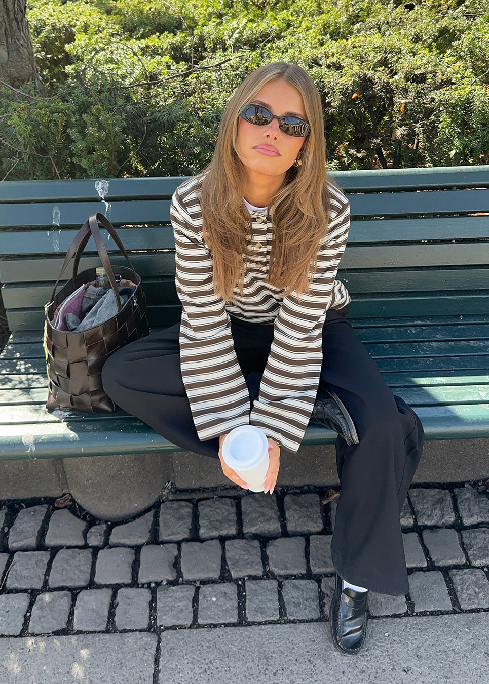 Typemd LS polo - Chocolate Chip Stripe