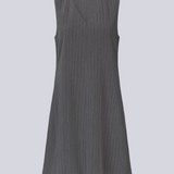 AbrahamMD dress - Grey Pinstripe