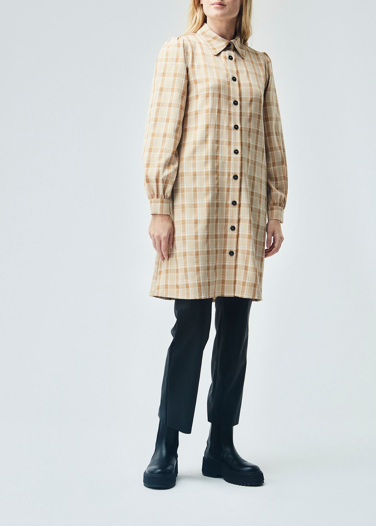 Modström Preloved Giana dress - Beige check