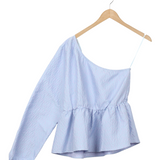 Modström Preloved TelmaMD one shoulder top - Celestial Blue