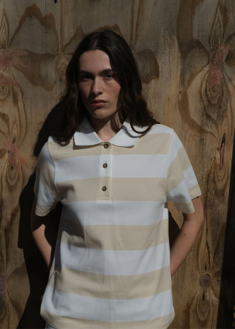 Nobumd polo - Beige Stripe