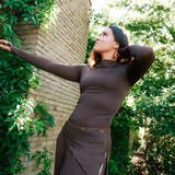 Prudencemd wrap skirt - Seal Brown