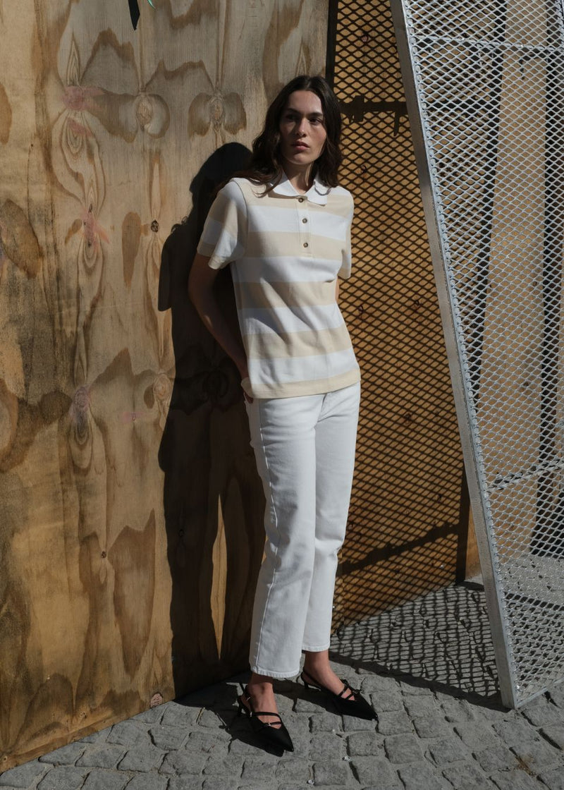 Nobumd polo - Beige Stripe