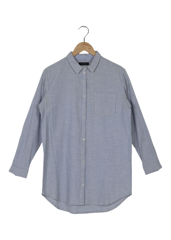 Modström Preloved Stribet skjorte - Blå