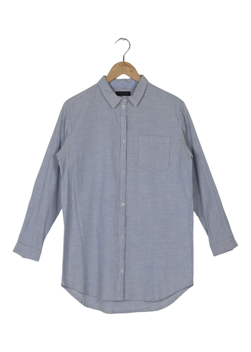 Modström Preloved Stribet skjorte - Blå