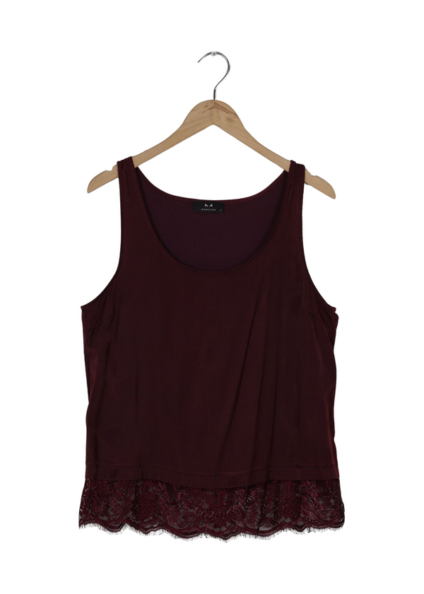 Modström Preloved Mørkerød top - Mørkerød