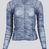 Modström Preloved Nicky print top - Marine Fleur