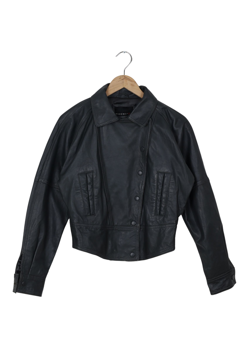 Modström Preloved Sort læderjakke - BLACK