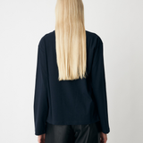 Hellenmd logo LS t-shirt - Navy Sky