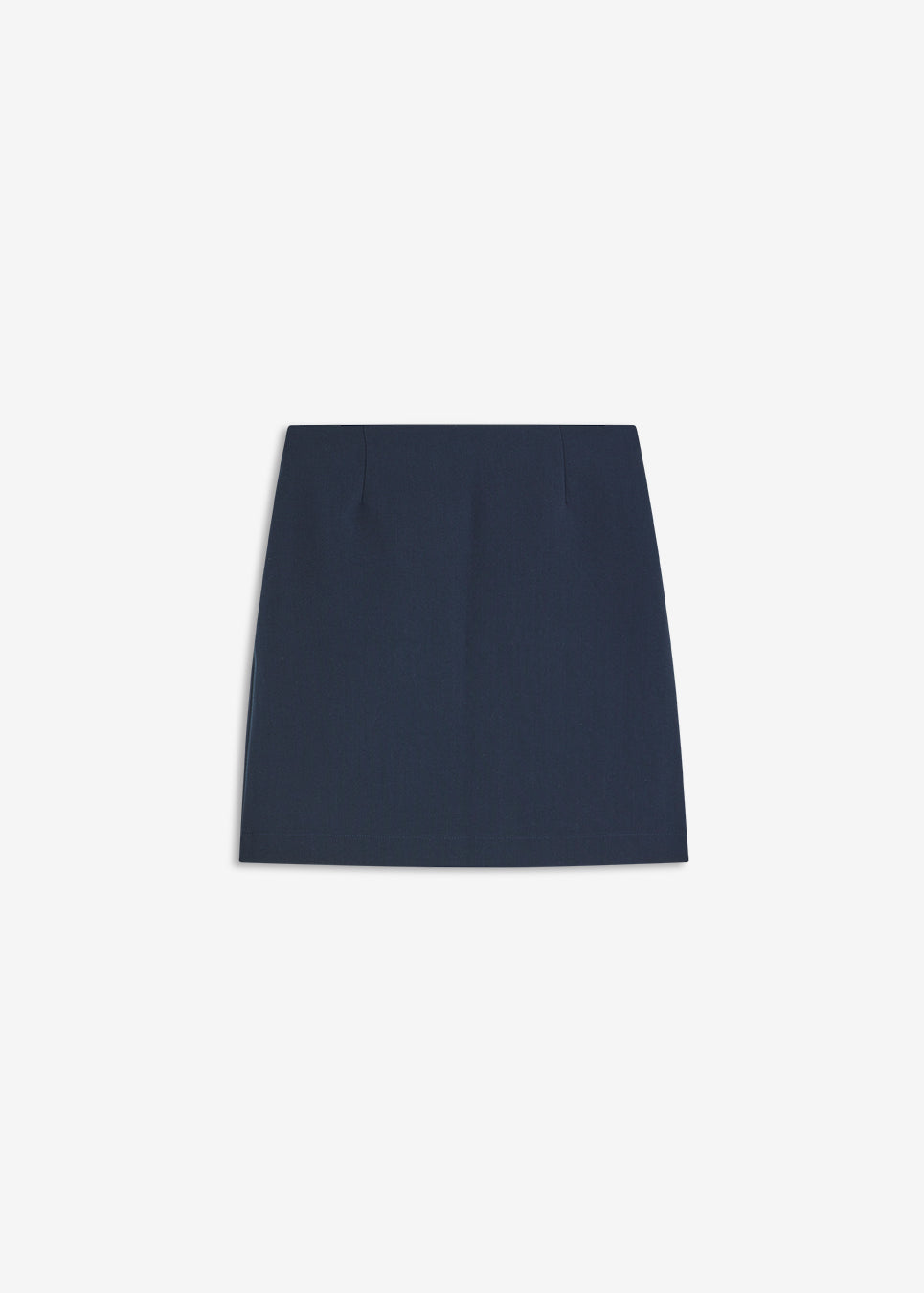 Klassisk A-formet nederdel i mørkeblå i kort længde. GaleMD skirt har et simpelt design med skjult lynlås i sidesømmen og slids foran.