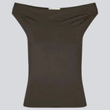 HimaMD off-shoulder top - Seal Brown