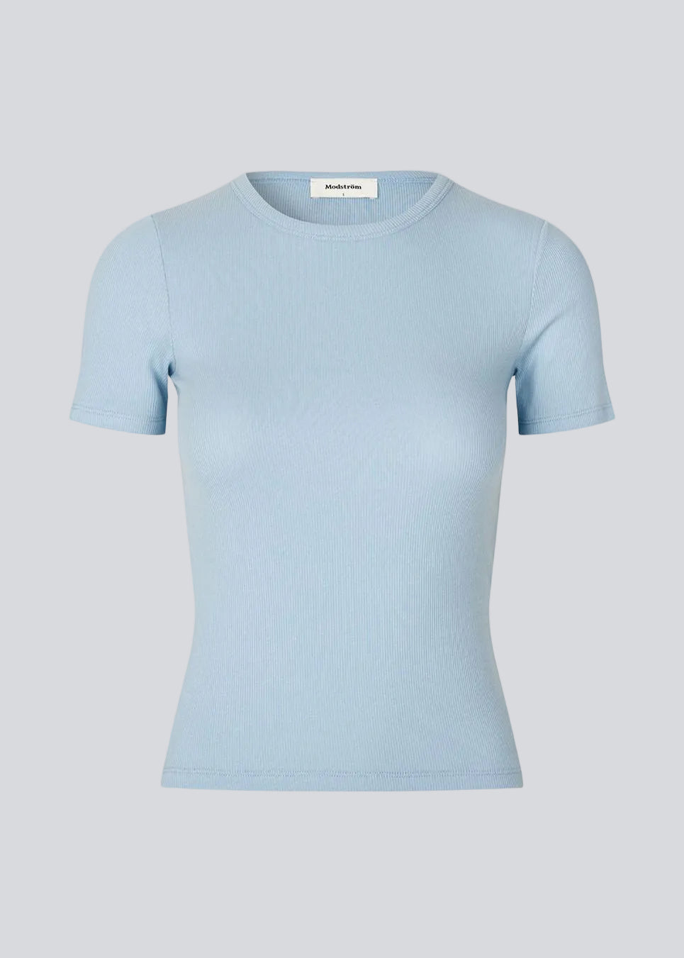 Lækker basic t-shirt i lyseblå i en blød bomuldsrib med stretch. Igormd short t-shirt har en tætsiddende pasform med korte ærmer.