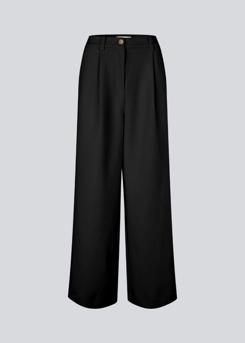Sorte habitbukser med læg i et klassisk gale materiale. Galemd wide pants har brede ben og sidelommer.&nbsp;