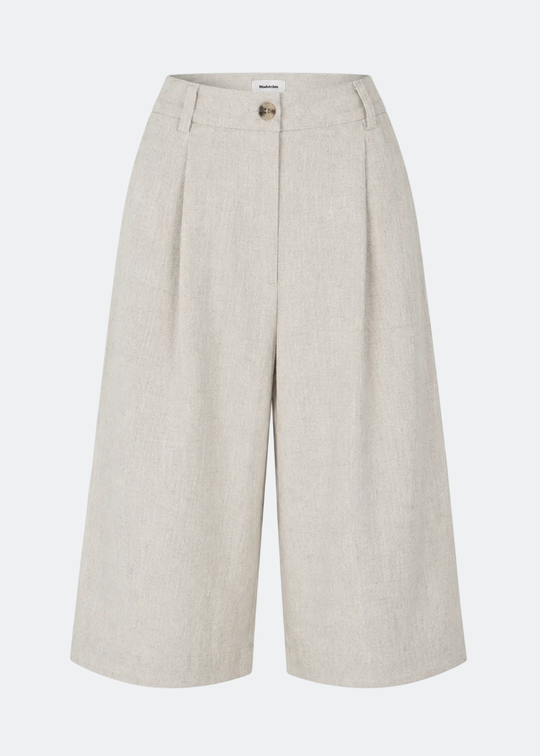 GaleMD shorts i linen og bomuld har et klassisk design. Shortsene har knælange, vide ben med pressefolder som skaber et elegant look.