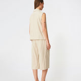 Galemd linen long shorts - Beige melange