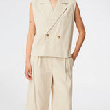 Galemd linen vest - Beige melange