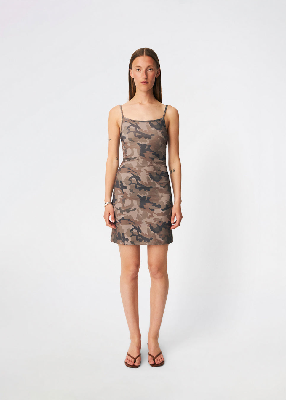 Himamd print strap dress - Camo