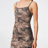 Himamd print strap dress - Camo