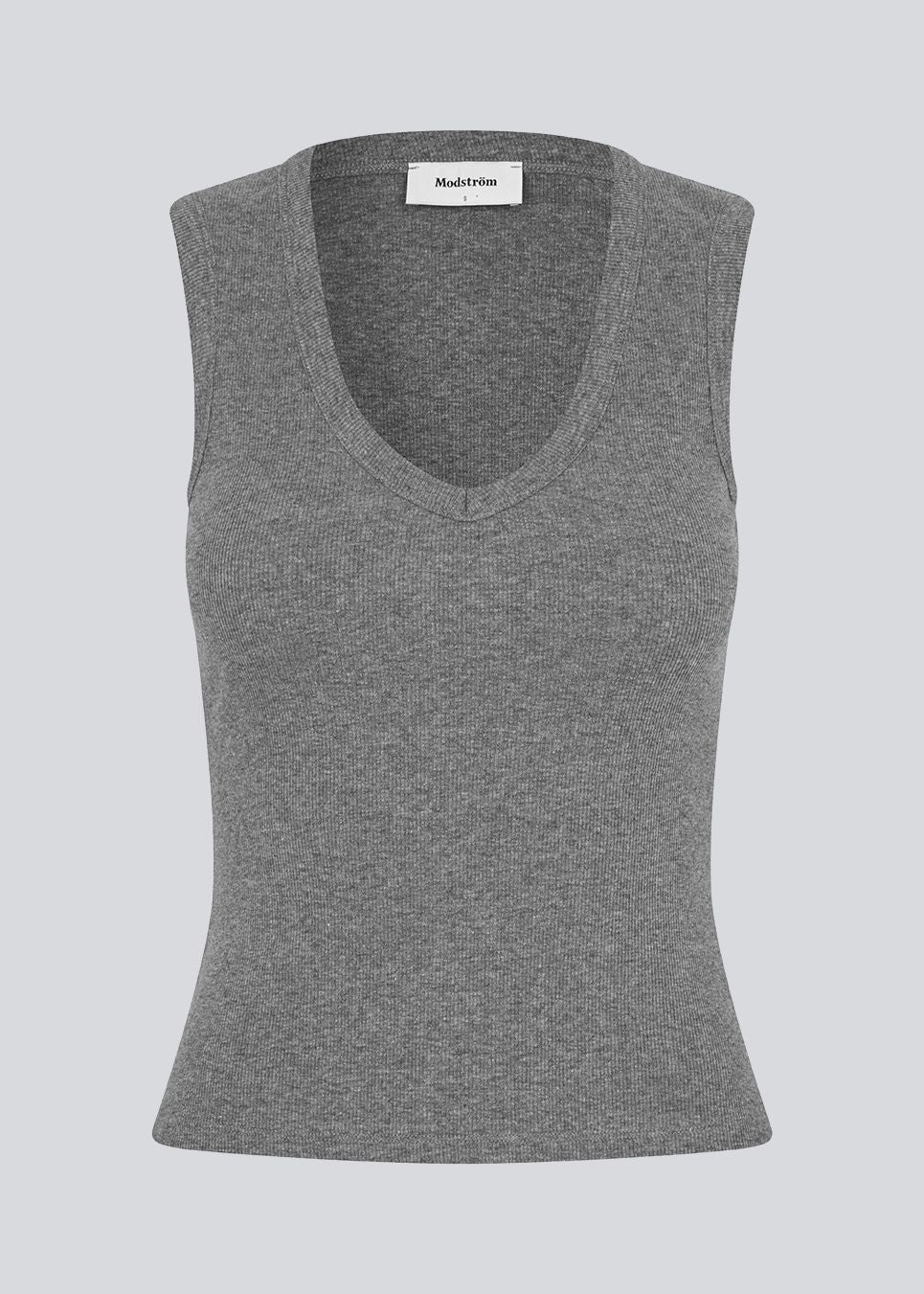 Ærmeløs top i ribbed bomuldsjersey. Igormd tank top har en tætsiddende pasform og en rund halsudskæring.