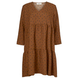 Modström Preloved Richie print dress, varen er en brugt style - Brown dot