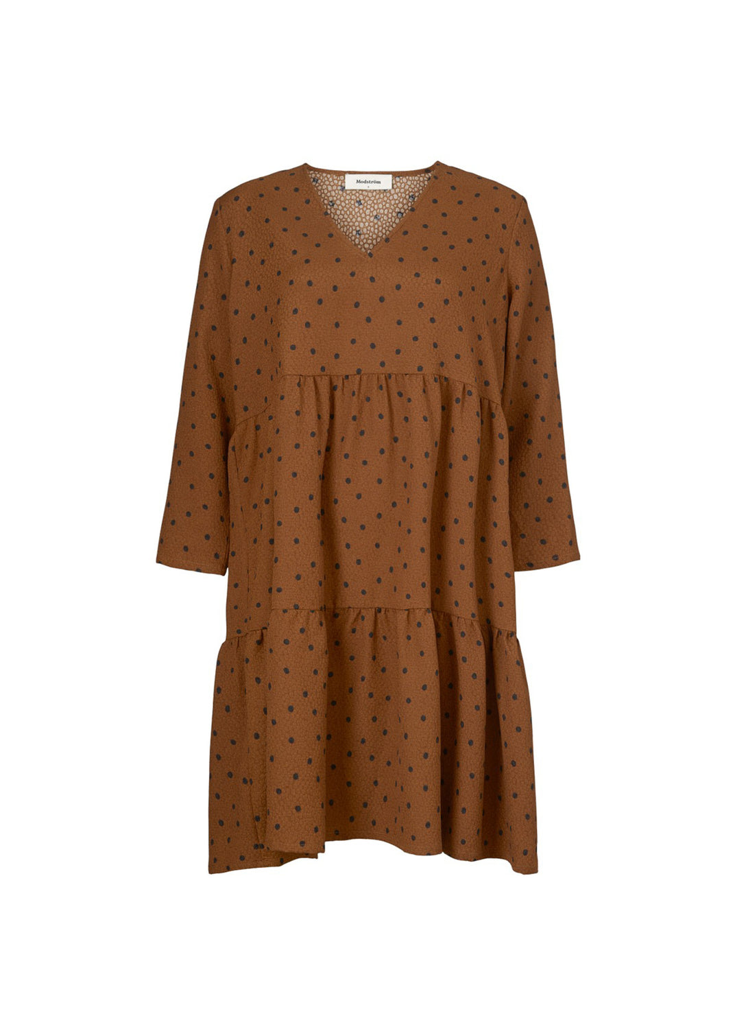 Modström Preloved Richie print dress, varen er en brugt style - Brown dot