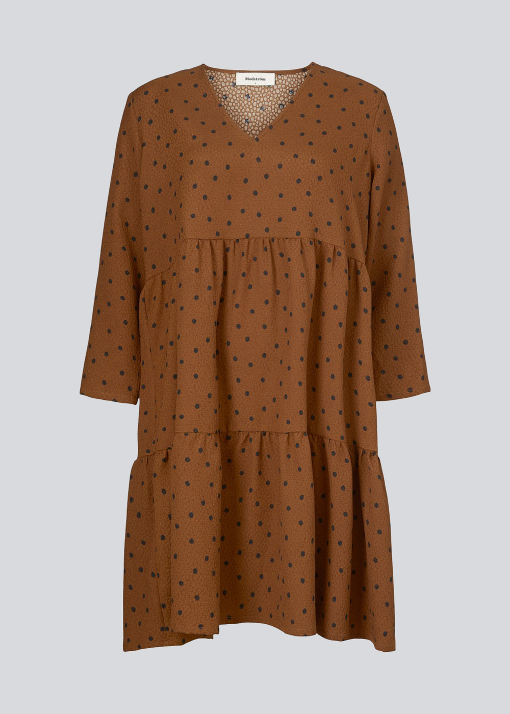 Modström Preloved Richie print dress, varen er en brugt style - Brown dot