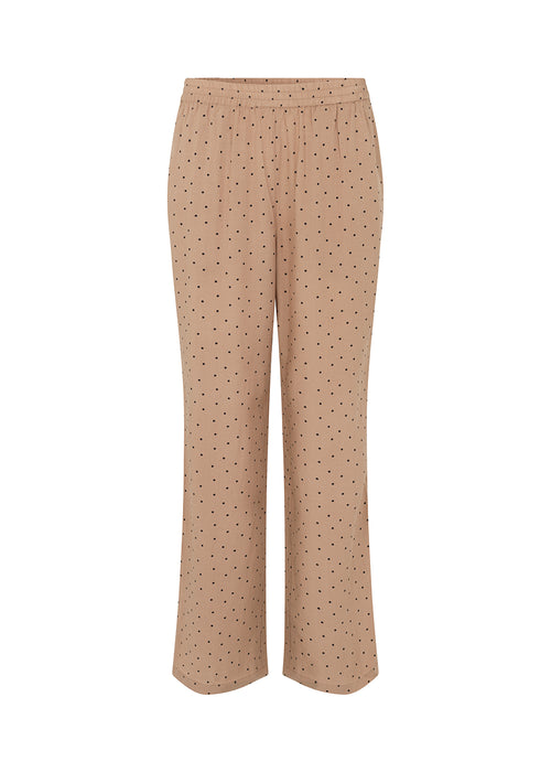 Modström Preloved Talle print pants, varen er en brugt style - Camel Polka