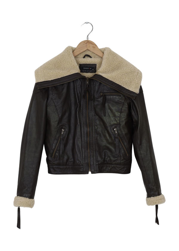 Modström Preloved Sort læderjakke - BLACK