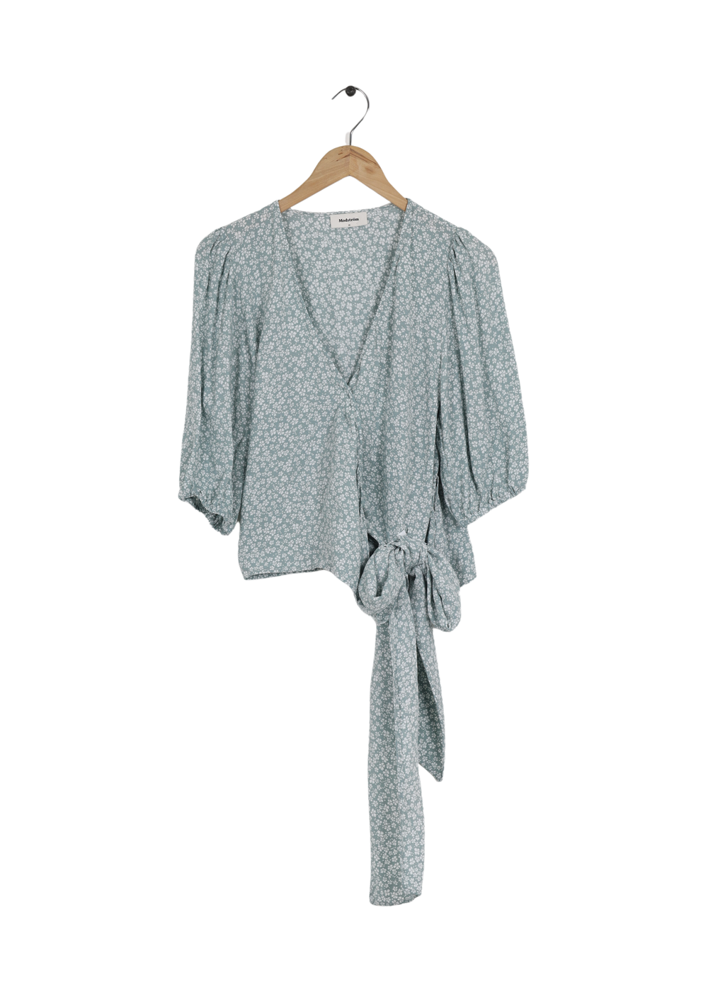 Modström Preloved Teddy print top - Sage bloom