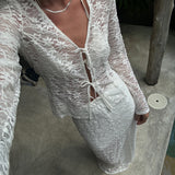 TildeMD ls lace top - Soft White