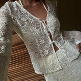 TildeMD ls lace top - Soft White