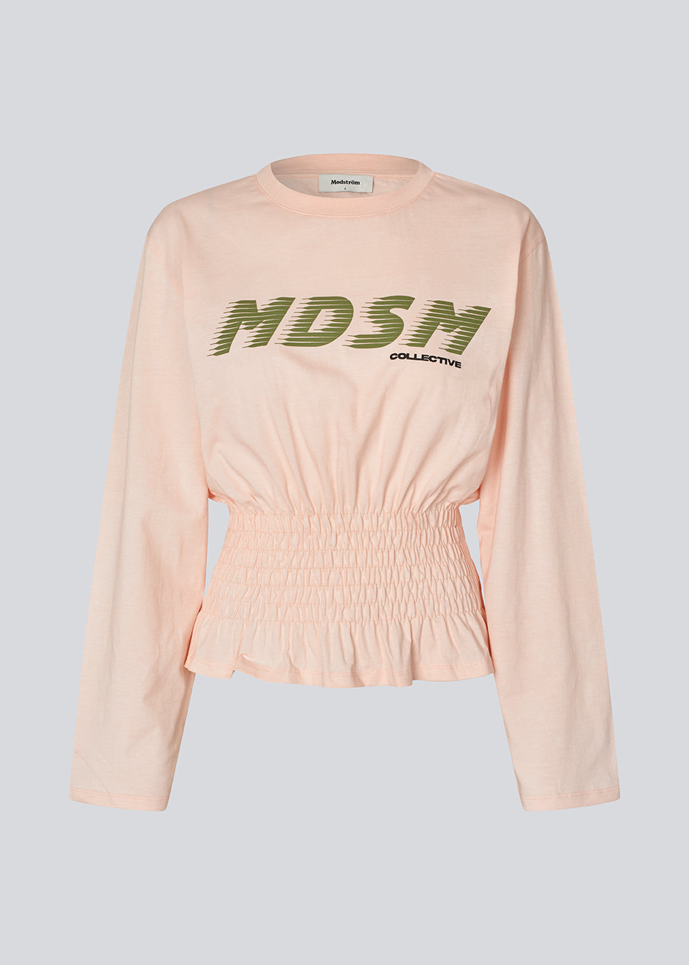 Langærmet t-shirt med smock-detalje i taljen. BariMD LS T-Shirt har logofront, rund hals og kombinerer et sporty look med feminine, flattering detaljer - en trendy og effortless hverdagsfavorit.