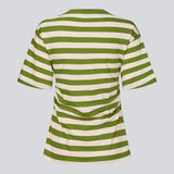 Figursyet stribet t-shirt med diskret brystlogo. Barneymd T-Shirt har korte, brede ærmer, rund halsudskæring og flatterende rynkesyninger i siden – en chic og sporty must-have til den stilrene garderobe.
 