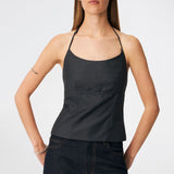 Cirkelinemd top - Dark Grey Melange