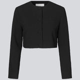 Cropped blazer i struktureret materiale. FaiMD blazer er uden krave, har betrukne knapper foran og lange, smalle ærmer. Med foer. Style med matchende nederdel: FaiMD skirt.