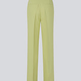 Gale pants i lys grøn/lime grøn har et klassisk design. Buksen har lige, vide ben med pressefolder som skaber et elegant udtryk.