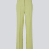 Gale pants i lys grøn/lime grøn har et klassisk design. Buksen har lige, vide ben med pressefolder som skaber et elegant udtryk.