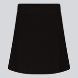 Sort strik-mininederdel/miniskirt i A-formet silhuet med høj talje med beklædt elastik. GalenMD skirt er fremstillet i økologisk bomuld.