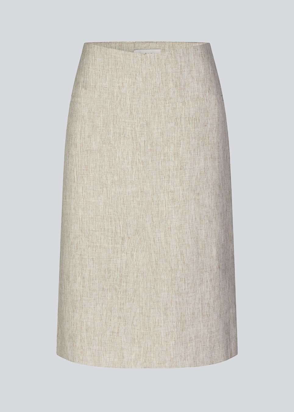 Midi pencil nederdel i hørblanding. HaleyMD skirt har en høj talje, to paspolerede forlommer, slids foran og lukkes med skjult lynlås i den ene side. Modellen er 175 cm og har en størrelse S/36 på.