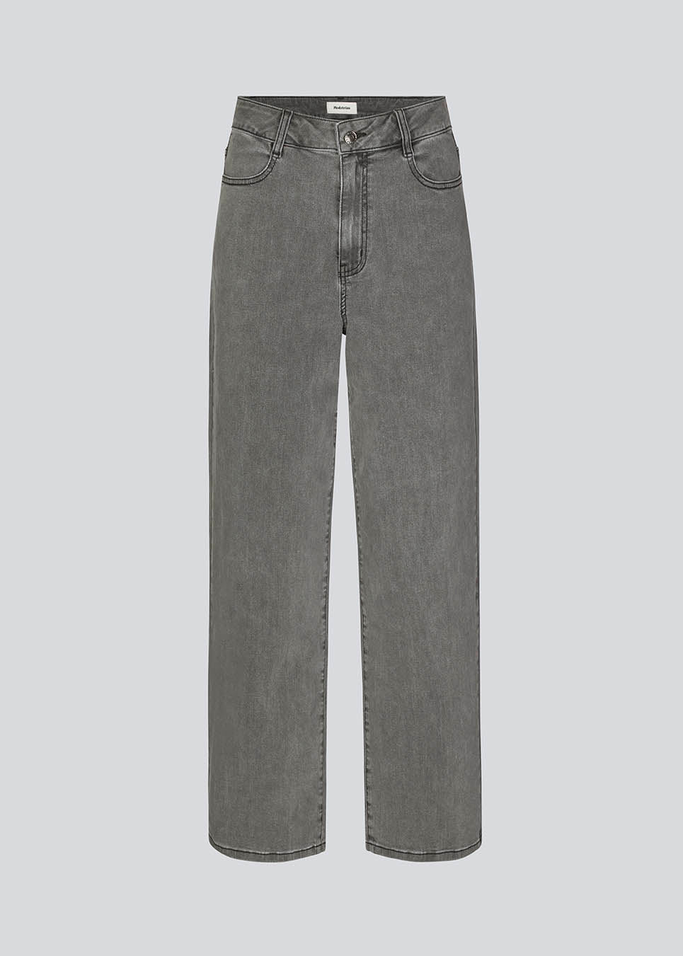 Bomuldsjeans med en smule stræk. HarveyMD pants har 5 lommer, lige og brede ben og en høj talje med knaplukning og gylp. Modellen er 175 cm og har en størrelse S/36 på.