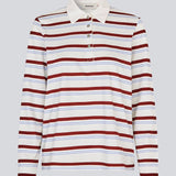Langærmet t-shirt i bomuldsjersey med striber. HellenMD LS stripe t-shirt har en afslappet pasform med brede ærmer og rund hals. Modellen er 175 cm og har en størrelse S/36 på.