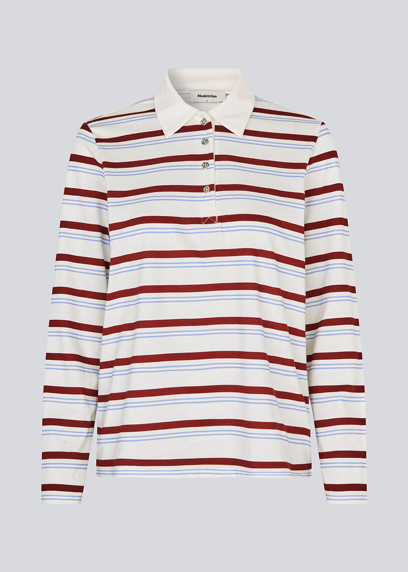 Hellenmd LS stripe polo - Andorra Blue Stripe