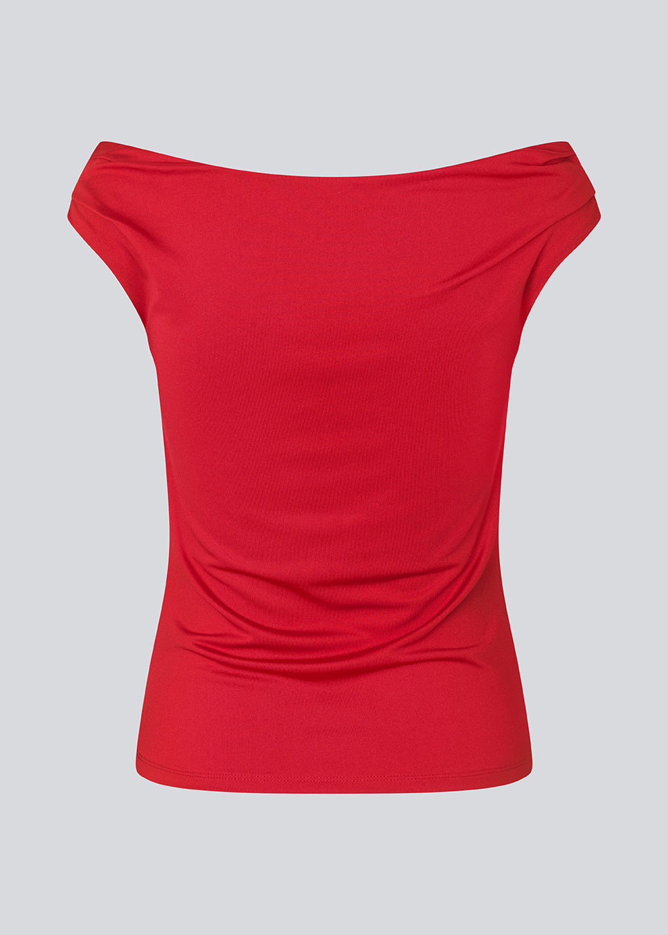 Rød off-shoulder top i et elastisk materiale. HimaMD off-shoulder top har en tætsiddende pasform og er let cropped.&nbsp;