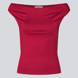 Off-shoulder top i et elastisk materiale. HimaMD off-shoulder top har en tætsiddende pasform og er let cropped.