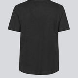 T-shirt i sort med normal pasform i blød kvalitet af bomuld og hør. HoltMD t-shirt har rund hals og korte ærmer.&nbsp;
