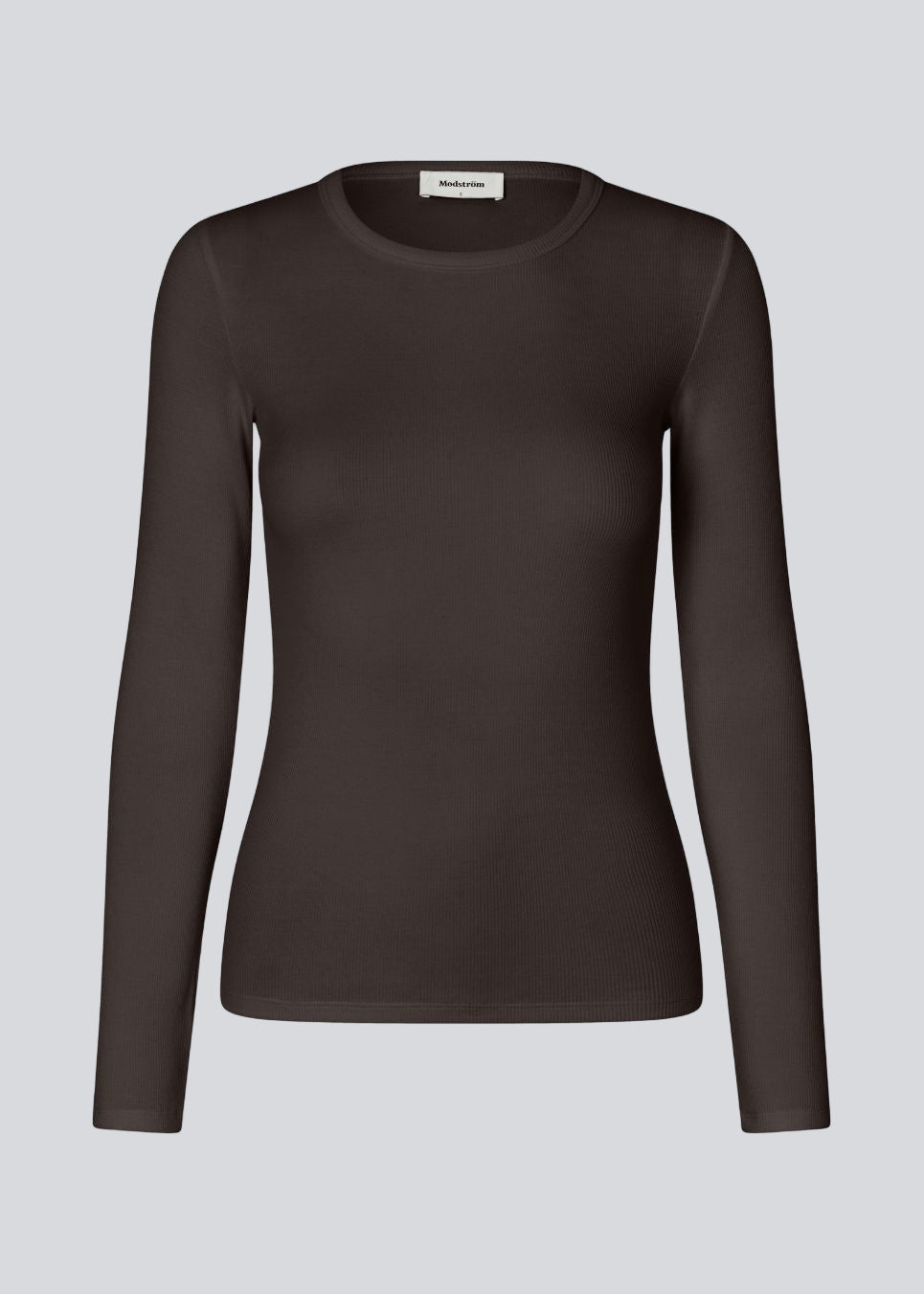 Lækker basic brun langærmet t-shirt/bluse i en blød bomuldsrib med stretch. Igormd LS t-shirt har en tætsiddende pasform med korte ærmer.&nbsp;